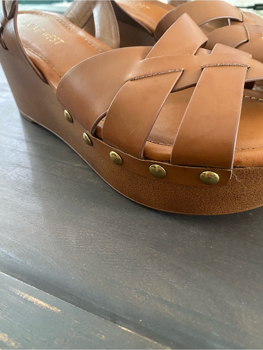 Nine West Brown Annah Platform Wedge Sandals - Picture 4 of 8